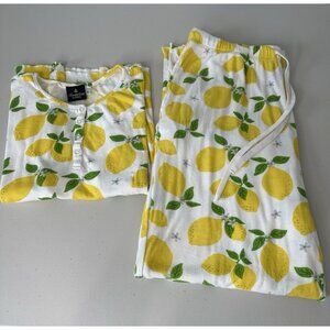 Bumblebella by Jill Martin Pajama Set Size M Lemon Print Loungewear